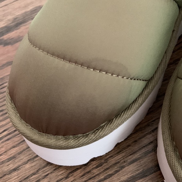 Anthropologie Maeve Green Puffy Platform Slippers - Picture 3 of 9